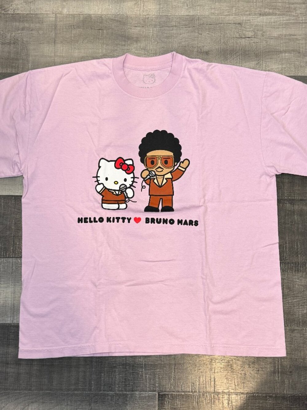 Limited Edition Bruno Mars x Hello Kitty Collaboration Tee Pink XL